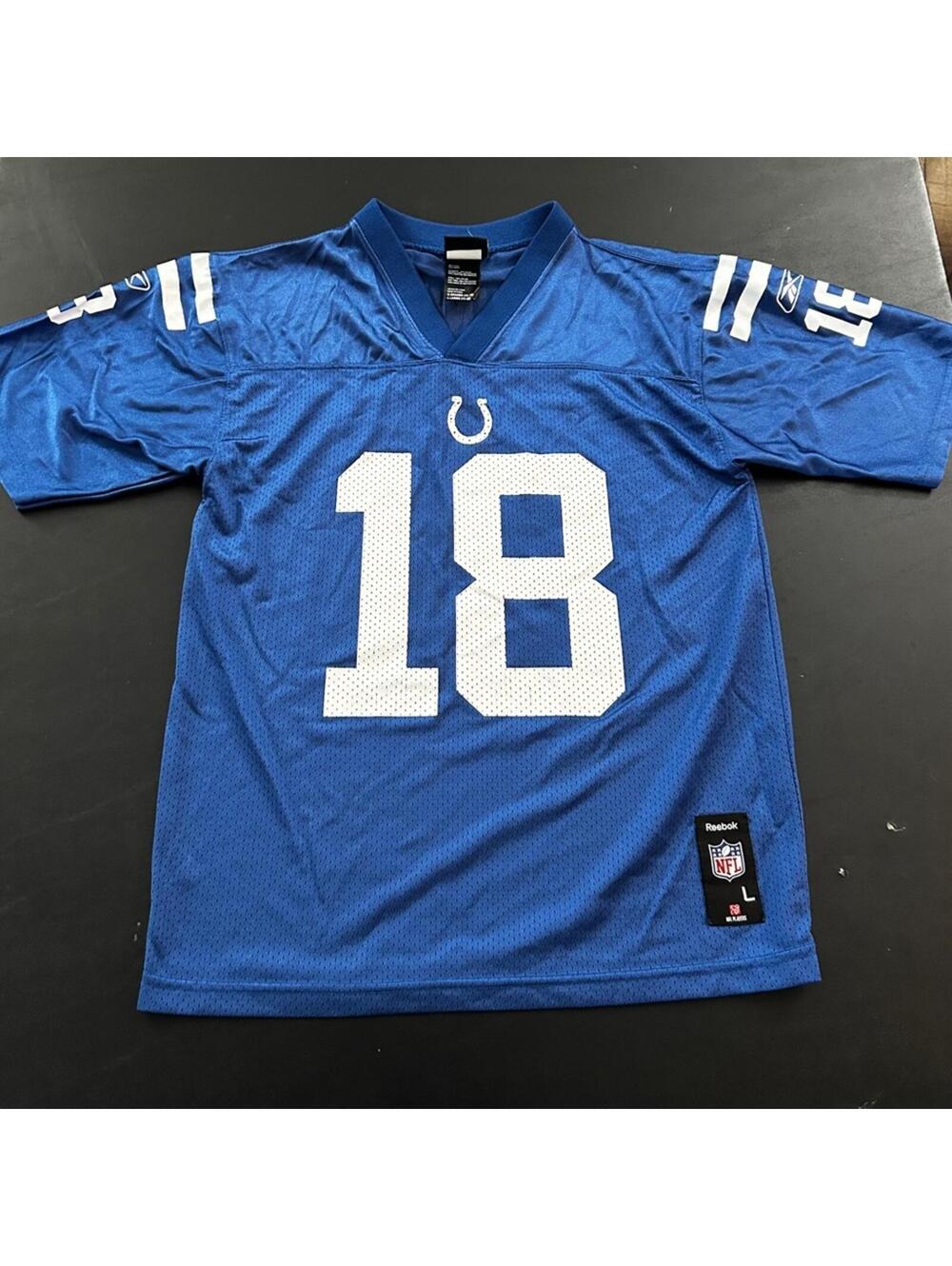 Reebok Peyton Manning Indianapolis Cots Youth Large NFL Jersey Blue